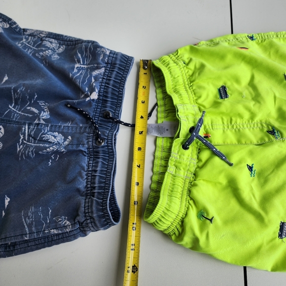 Lot Of 2 Boys Nordstrom Billabong Carter’s Blue Yellow Swim Trunks Shorts Sz 7 - Picture 5 of 9